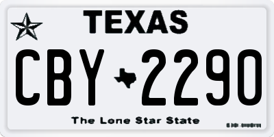 TX license plate CBY2290