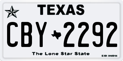 TX license plate CBY2292
