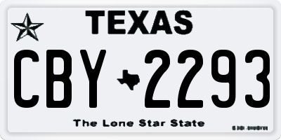 TX license plate CBY2293