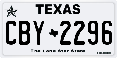 TX license plate CBY2296