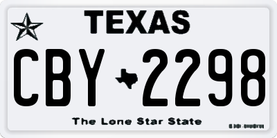 TX license plate CBY2298