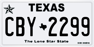 TX license plate CBY2299