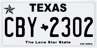 TX license plate CBY2302
