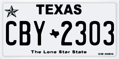 TX license plate CBY2303