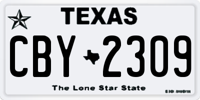TX license plate CBY2309