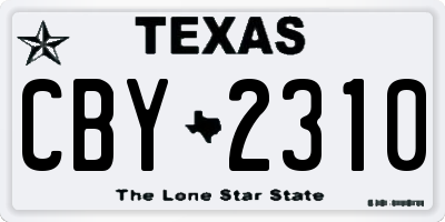 TX license plate CBY2310