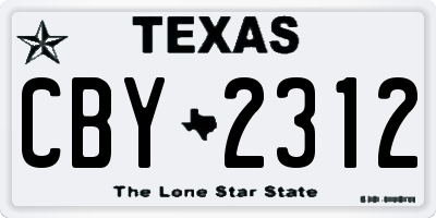 TX license plate CBY2312
