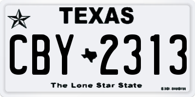 TX license plate CBY2313