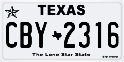 TX license plate CBY2316