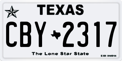TX license plate CBY2317