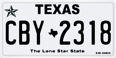 TX license plate CBY2318