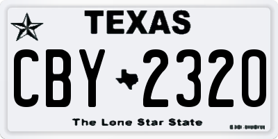 TX license plate CBY2320