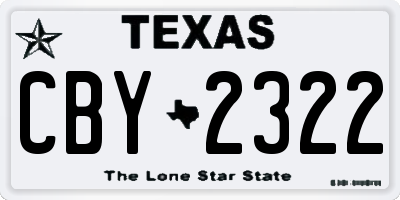 TX license plate CBY2322