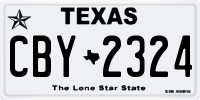 TX license plate CBY2324