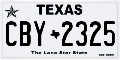TX license plate CBY2325