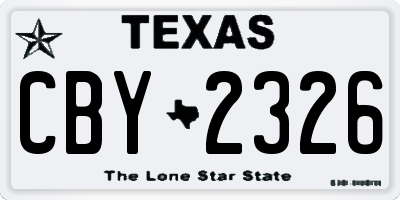 TX license plate CBY2326