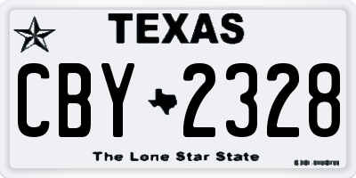 TX license plate CBY2328