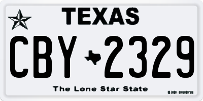 TX license plate CBY2329
