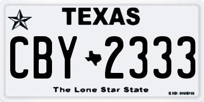 TX license plate CBY2333
