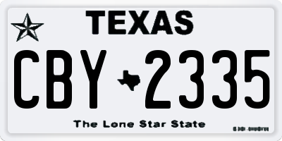 TX license plate CBY2335