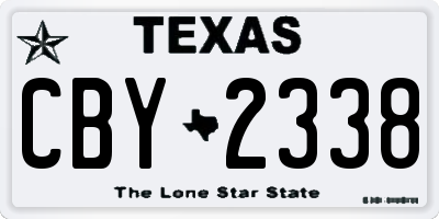 TX license plate CBY2338