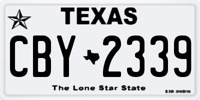 TX license plate CBY2339