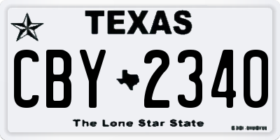 TX license plate CBY2340