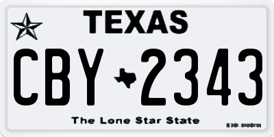 TX license plate CBY2343