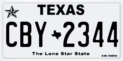 TX license plate CBY2344