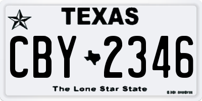 TX license plate CBY2346