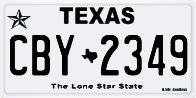 TX license plate CBY2349