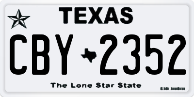 TX license plate CBY2352
