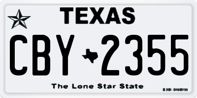 TX license plate CBY2355