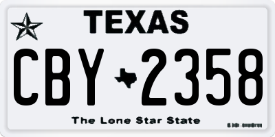 TX license plate CBY2358