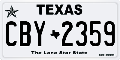 TX license plate CBY2359