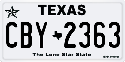 TX license plate CBY2363
