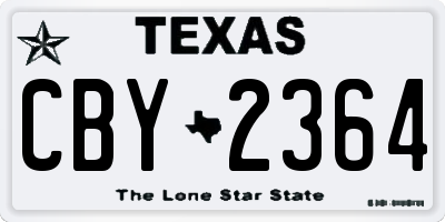 TX license plate CBY2364
