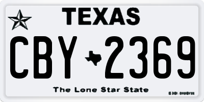 TX license plate CBY2369