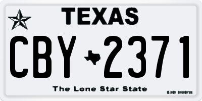 TX license plate CBY2371