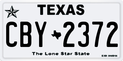 TX license plate CBY2372