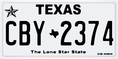 TX license plate CBY2374
