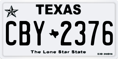 TX license plate CBY2376
