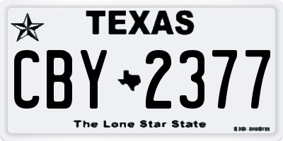 TX license plate CBY2377