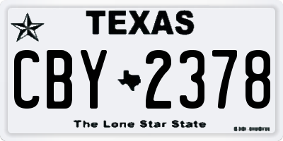 TX license plate CBY2378