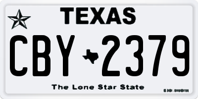 TX license plate CBY2379