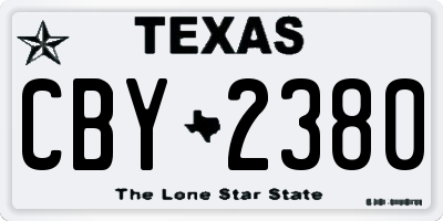 TX license plate CBY2380