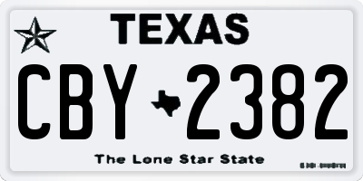 TX license plate CBY2382