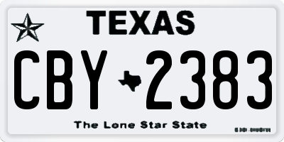TX license plate CBY2383