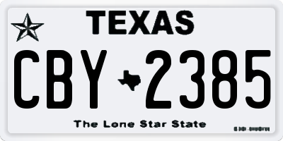 TX license plate CBY2385
