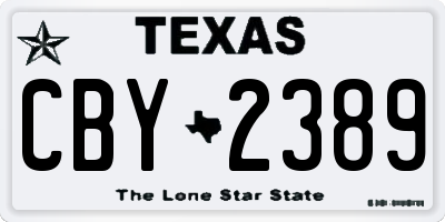 TX license plate CBY2389